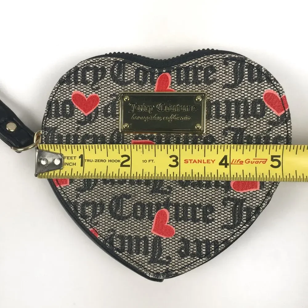 Juicy Couture Heart Shaped Monogram Zip Wristlet Wallet Accessories Accessory